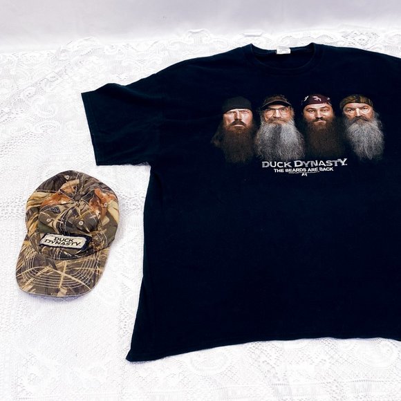 Men's Duck Dynasty Shirt & Hat Camo Hunting Apparel Beards Are Back Outdoor Cap - Picture 4 of 9